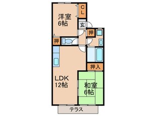 アフロ－テ山川Ｂ棟の物件間取画像